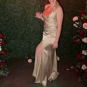 Gold Champagne Satin Gown